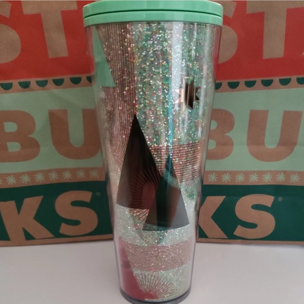 Starbucks Holiday 2020 Christmas Tree Glitter Cold Venti 24 oz. Cup NWT